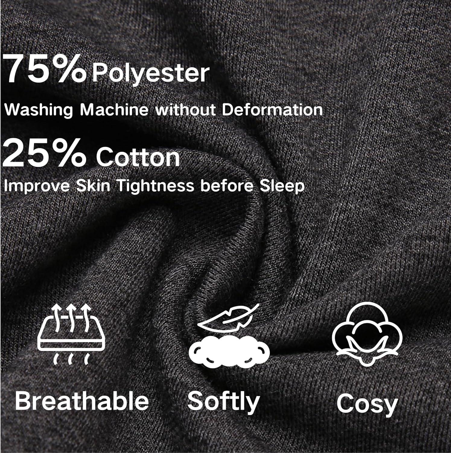 imageDeyeek 55 Inch Mens Pajama Shorts Sleep Cotton Lounge PJ Lightweight Elastic Waist Drawstring Nightwear Bottom with PocketsDark Grey