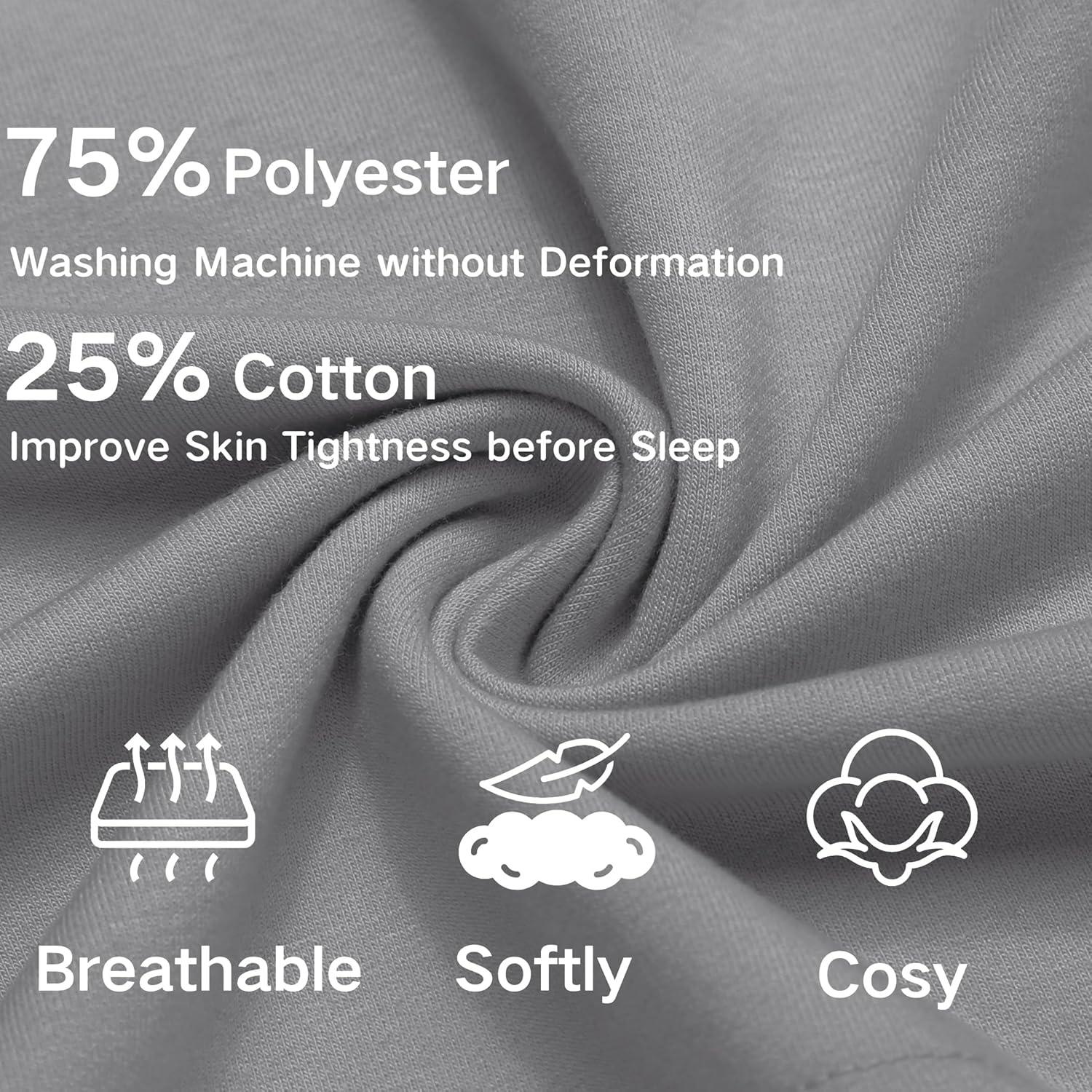 imageDeyeek 55 Inch Mens Pajama Shorts Sleep Cotton Lounge PJ Lightweight Elastic Waist Drawstring Nightwear Bottom with PocketsGrey