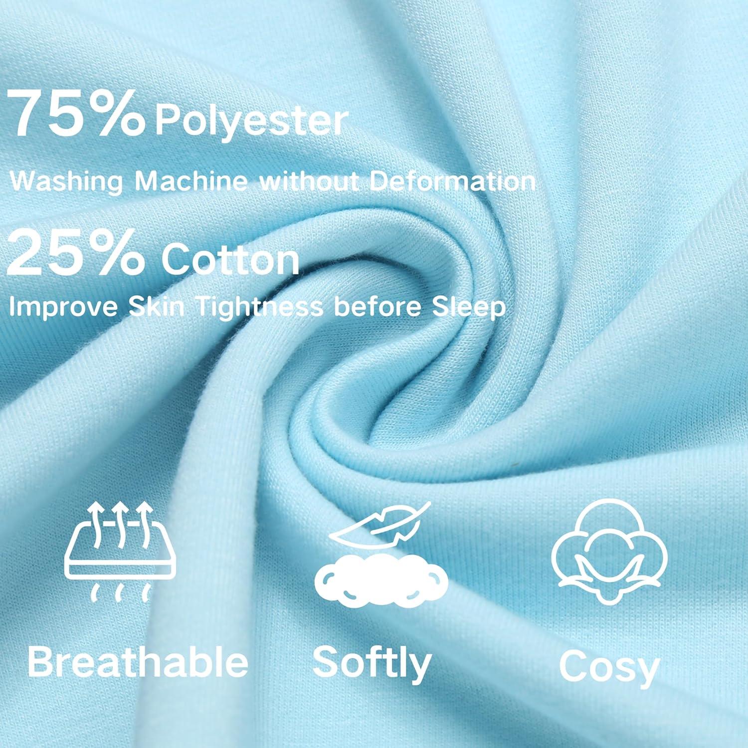 imageDeyeek 55 Inch Mens Pajama Shorts Sleep Cotton Lounge PJ Lightweight Elastic Waist Drawstring Nightwear Bottom with PocketsLight Blue