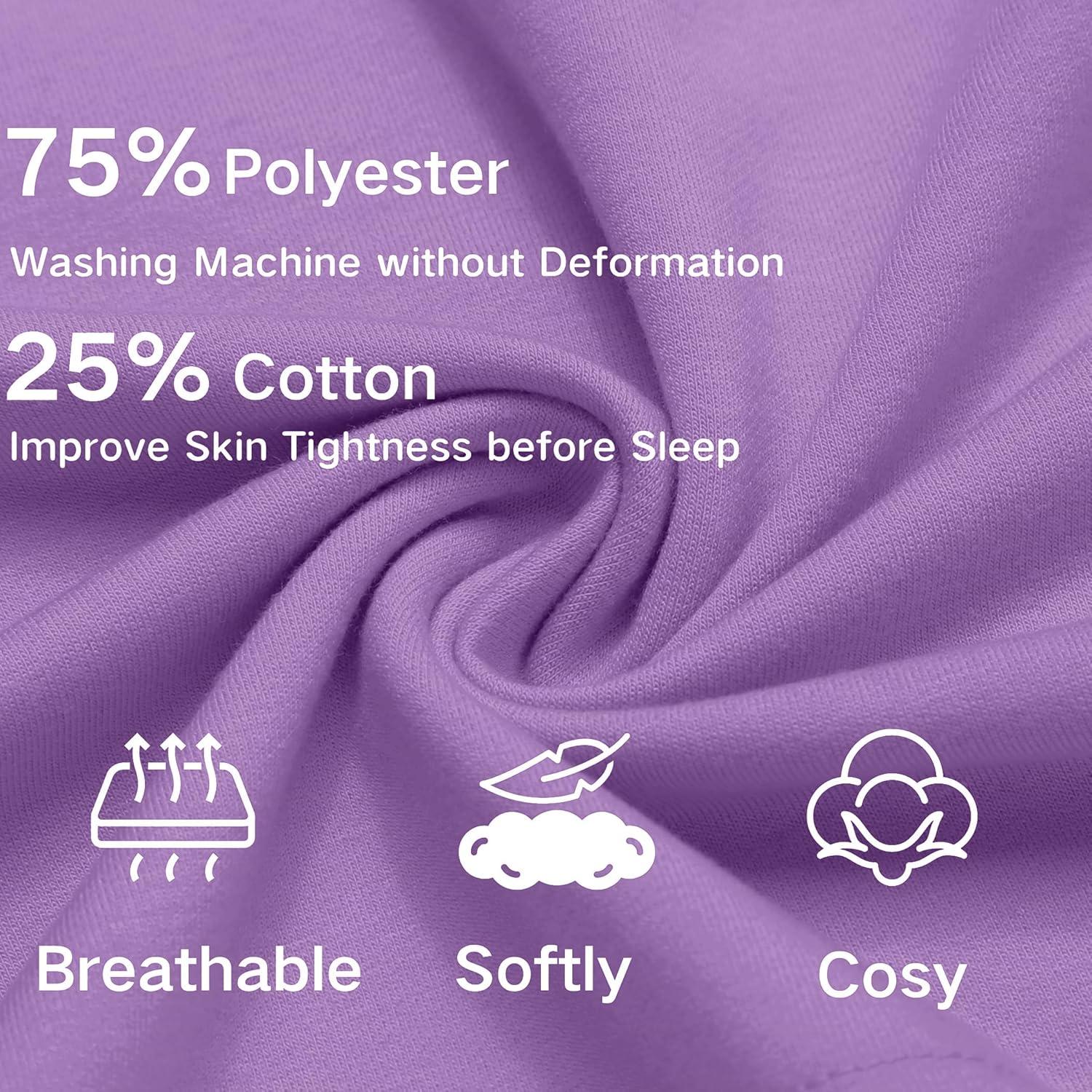 imageDeyeek 55 Inch Mens Pajama Shorts Sleep Cotton Lounge PJ Lightweight Elastic Waist Drawstring Nightwear Bottom with PocketsLilac