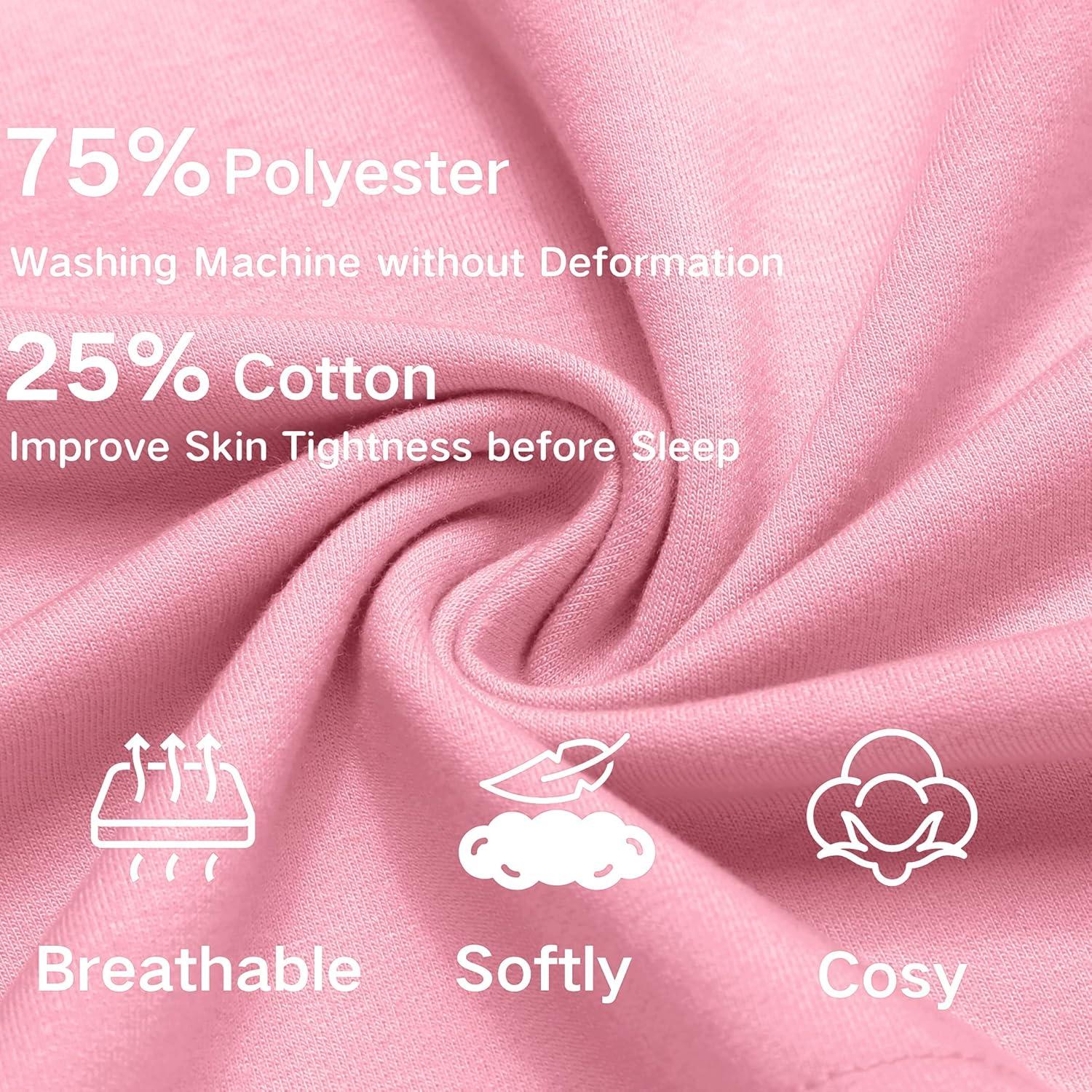 imageDeyeek 55 Inch Mens Pajama Shorts Sleep Cotton Lounge PJ Lightweight Elastic Waist Drawstring Nightwear Bottom with PocketsPink