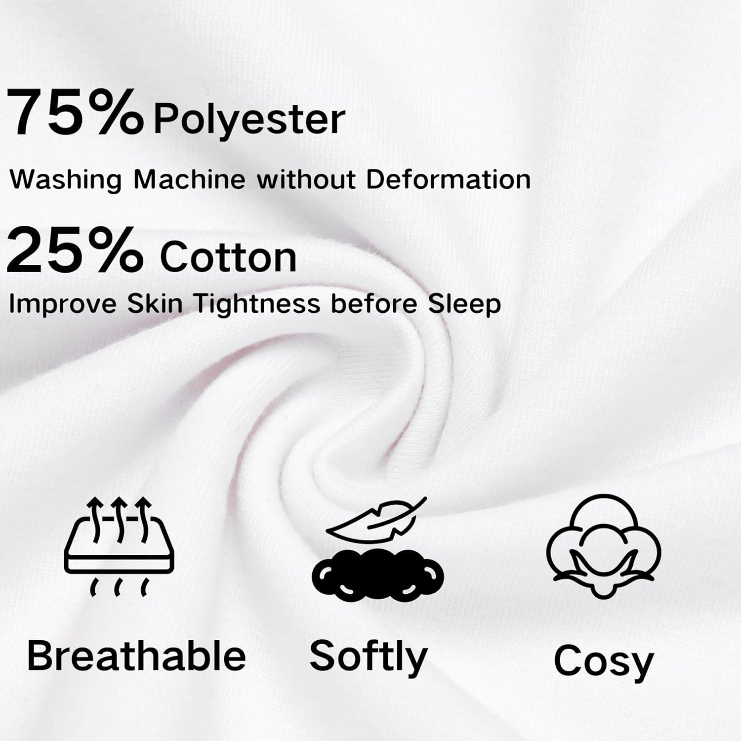 imageDeyeek 55 Inch Mens Pajama Shorts Sleep Cotton Lounge PJ Lightweight Elastic Waist Drawstring Nightwear Bottom with PocketsWhite