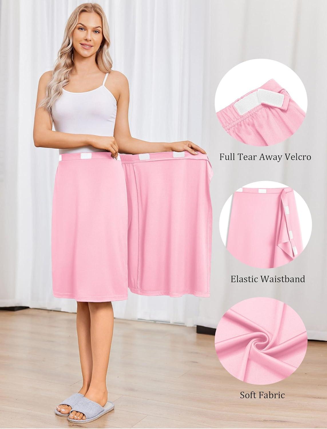 imageDeyeek Adaptive Tear Away Skirt for Women Easy Access Magic Stick Closure Post Hip Knee Leg Ankle Surgery RecoveryDark Pink