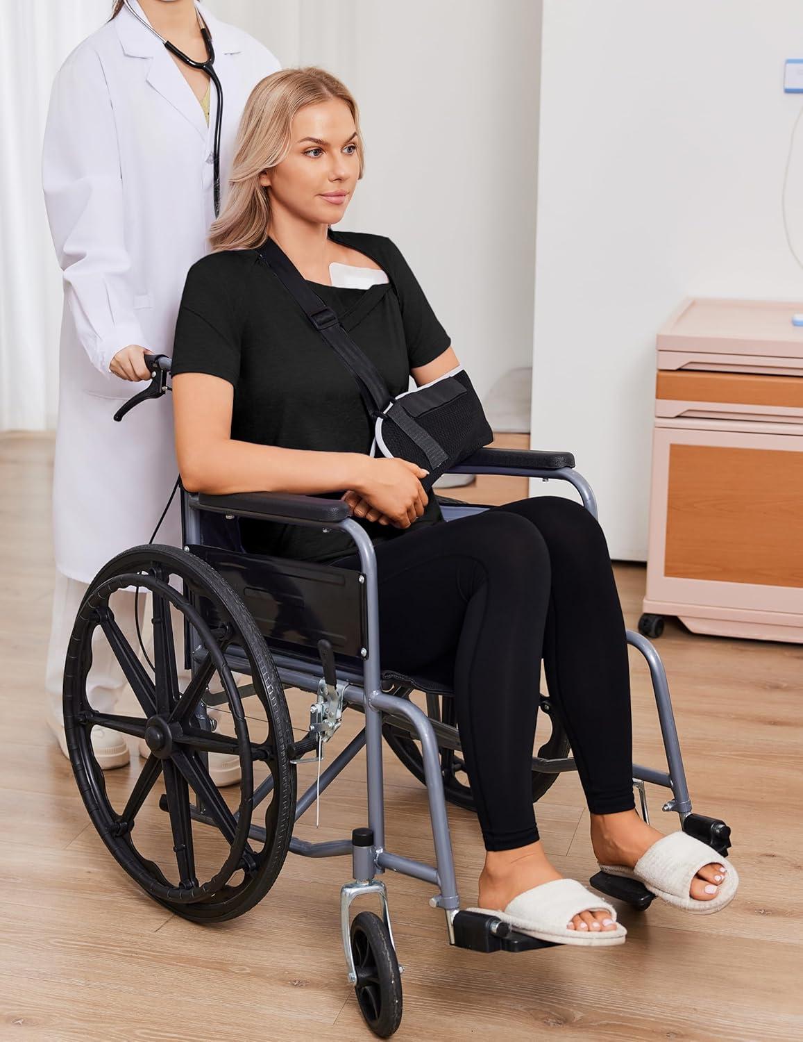 imageDeyeek Chemo Shirts for Port Access Women with 2 Hidden Side Zippers Post Surgery Short Sleeve Tear Away Adaptive Top TeesBlack