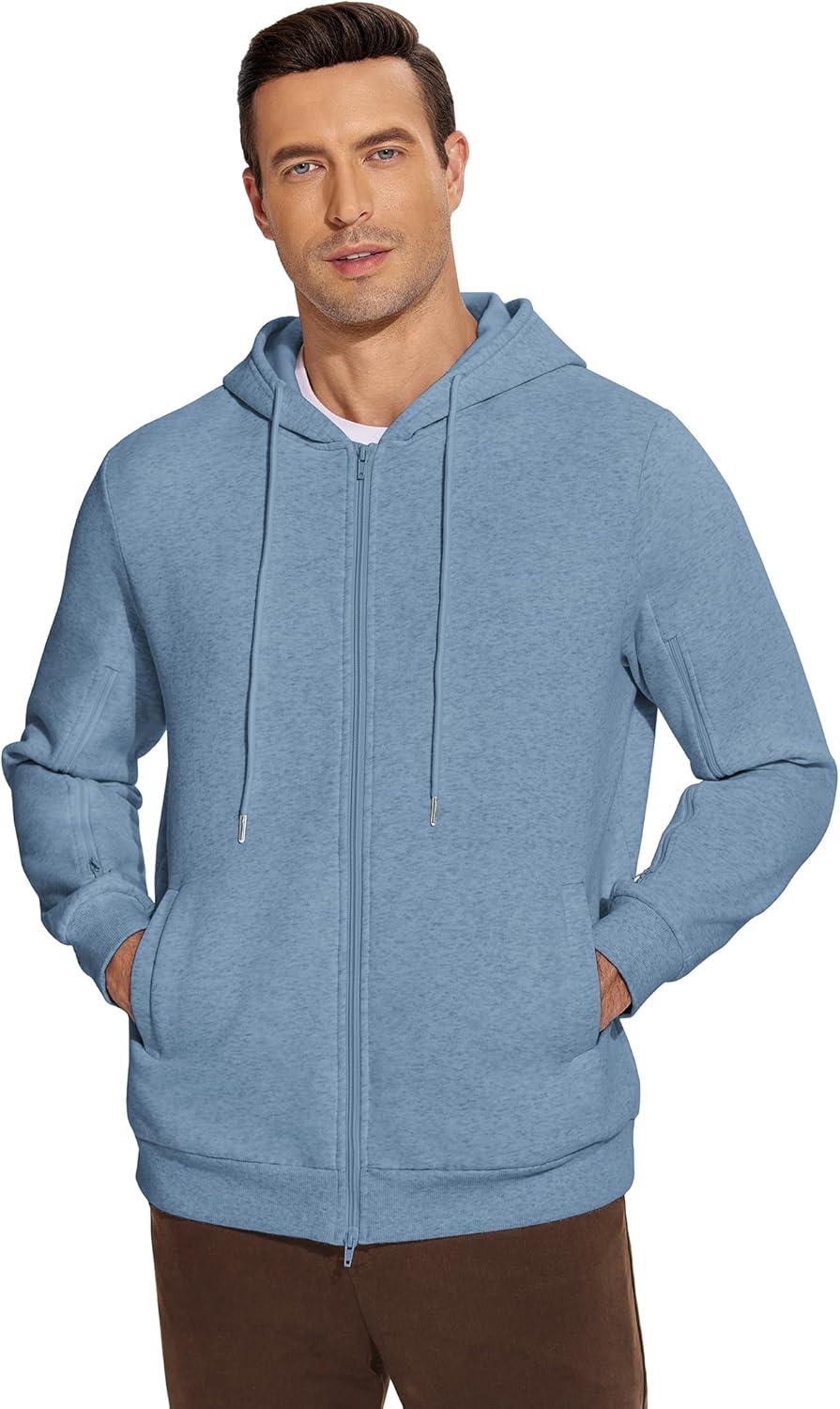 imageDeyeek Dialysis Sweatshirts with Arm Zipper Jacket FullZip Hemodialysis Cotton Warm Heavyweight SweatshirtGray Blue