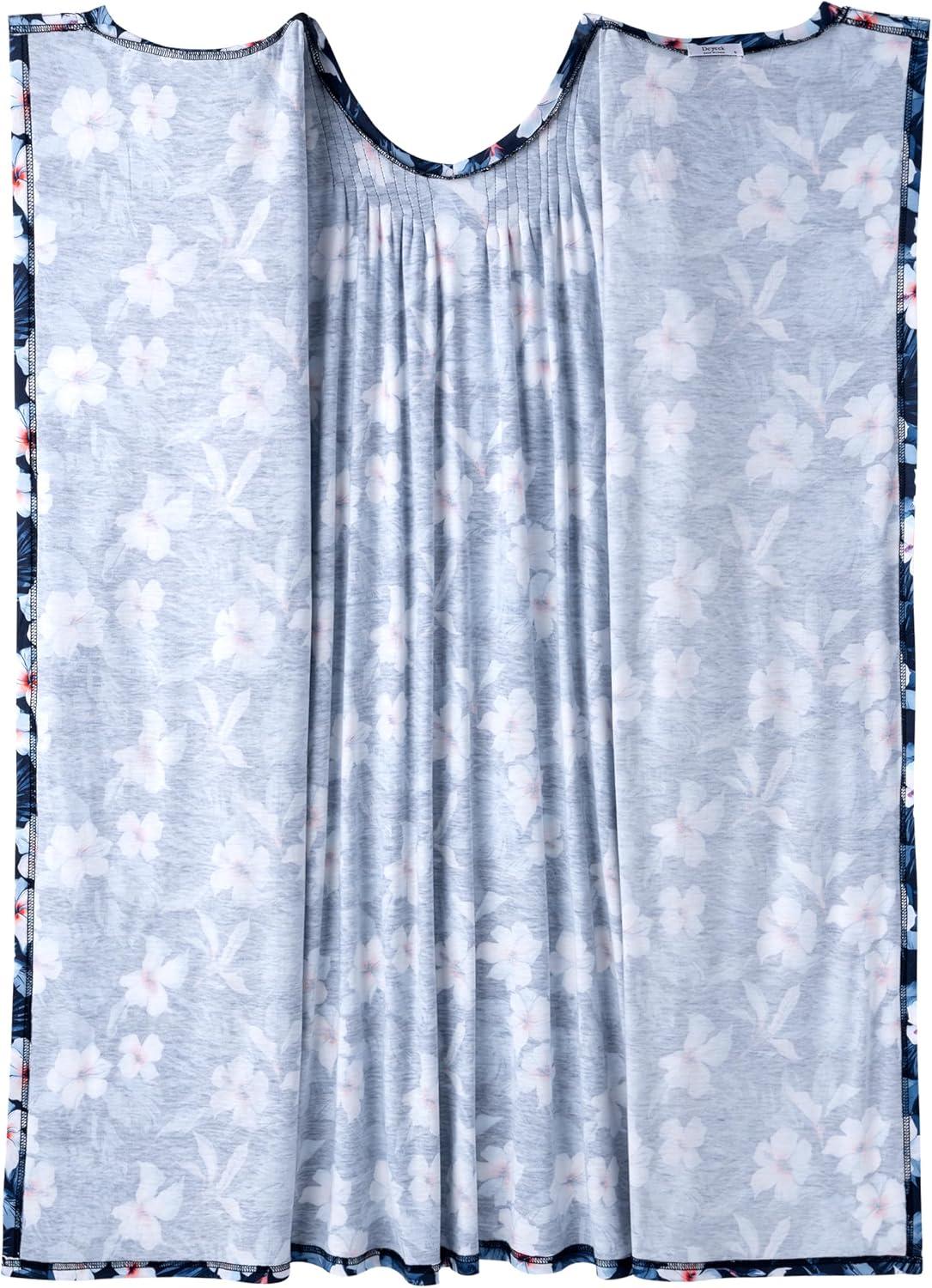 imageDeyeek Hospital Gowns for Women Post Shoulder Surgery Open Back Adaptive clothing lounge dress for PatientsampSeniors NightgownDeep Blue Print