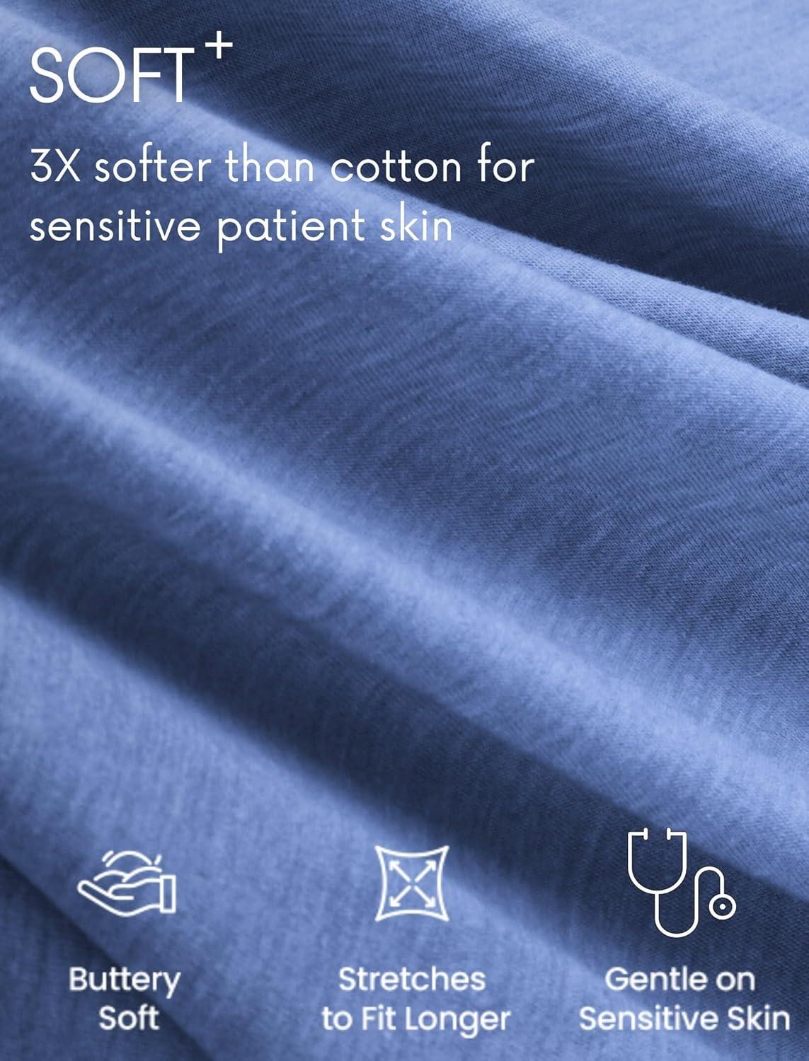 imageDeyeek Mastectomy Shirts with Drain Pockets Tear Away Side Shoulder Surgery Tops for Women Chemo Shirts for Port AccessBlue