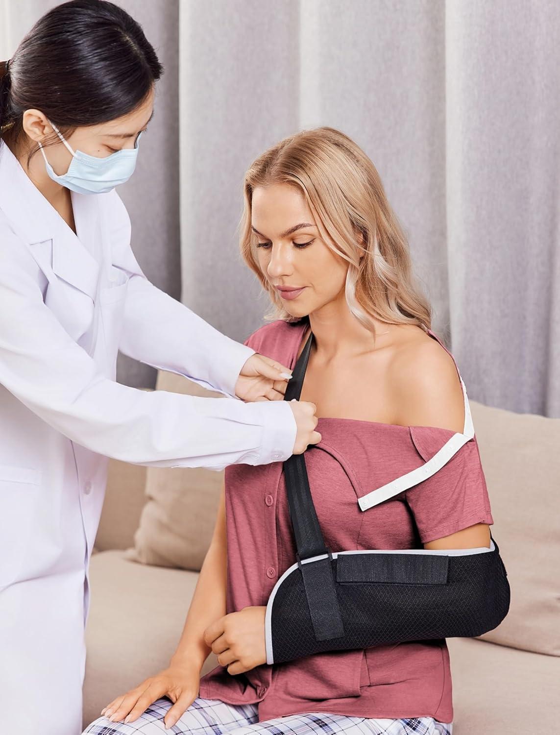 imageDeyeek Mastectomy Shirts with Drain Pockets Tear Away Side Shoulder Surgery Tops for Women Chemo Shirts for Port AccessRed