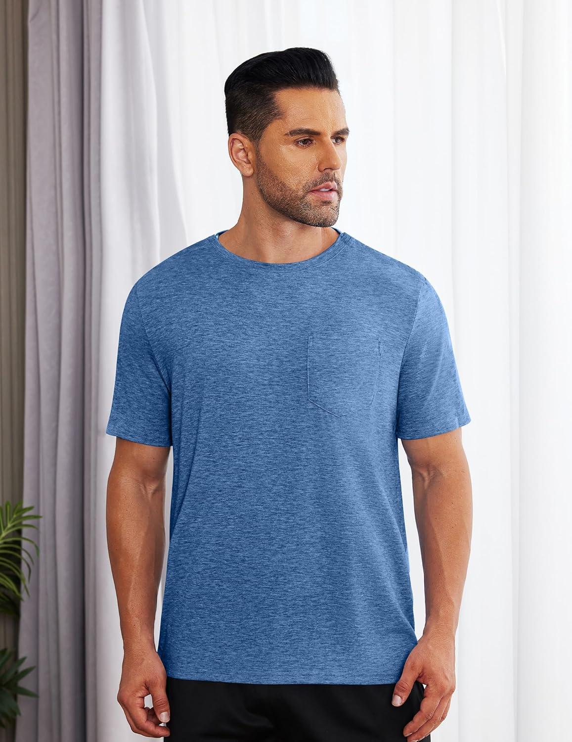 imageDeyeek Mens Post Shoulder Surgery Shirts Recovery Tear Away Short Sleeve Full Open Side Snap Adaptive Chemo ClothingDark Blue