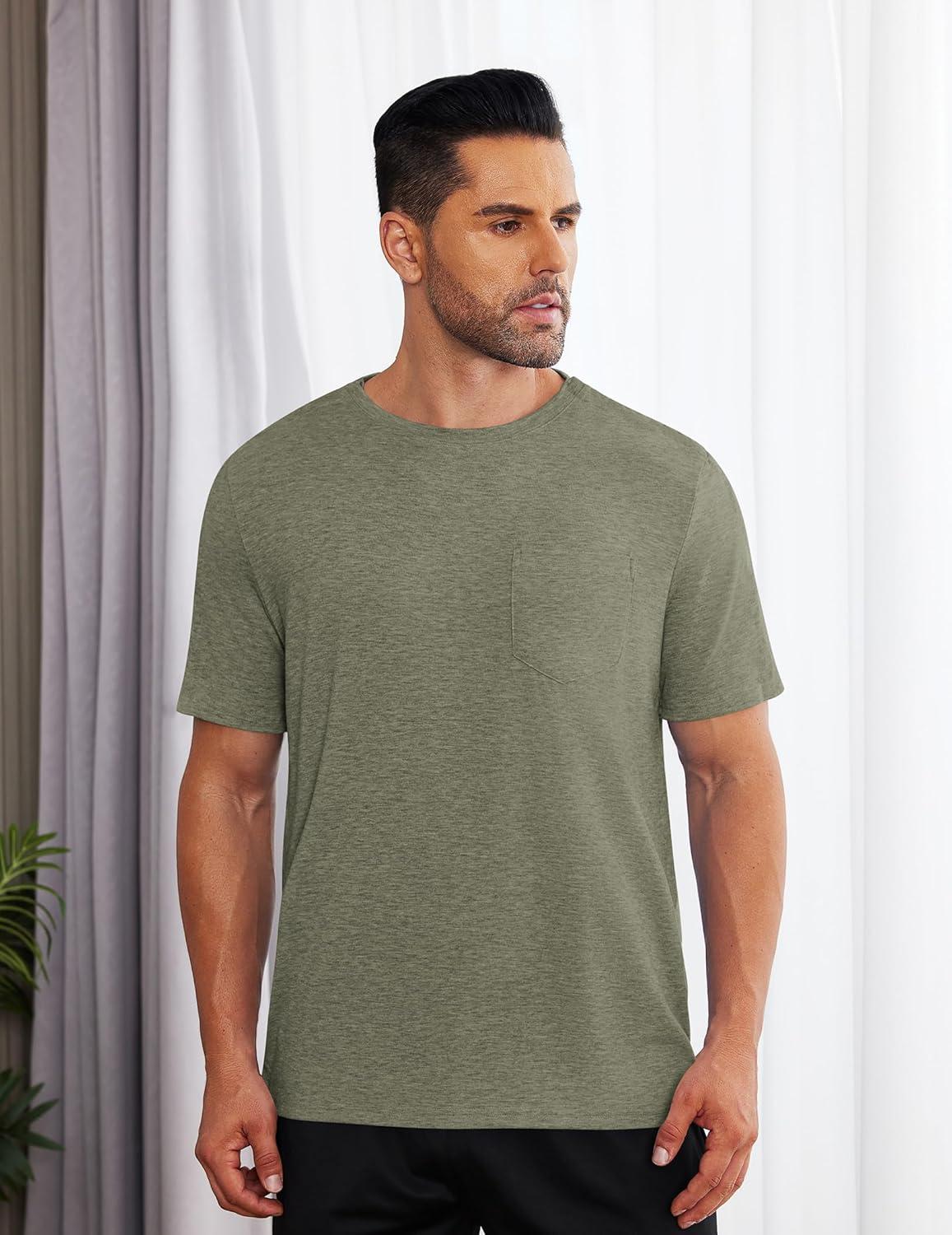 imageDeyeek Mens Post Shoulder Surgery Shirts Recovery Tear Away Short Sleeve Full Open Side Snap Adaptive Chemo ClothingOlive Green