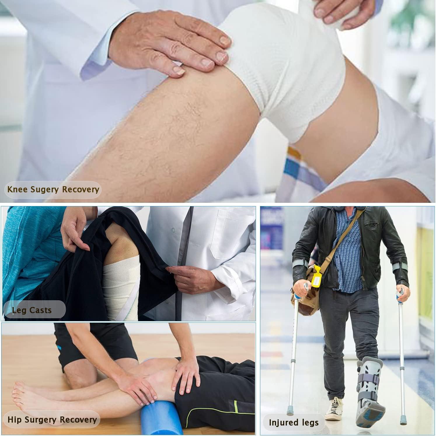 imageDeyeek Mens Tear Away Basketball Pants 2 Side Zippers Snap Off Full Open Down Sweatpants Leg Post Surgery Pant with PocketsBlue Gray