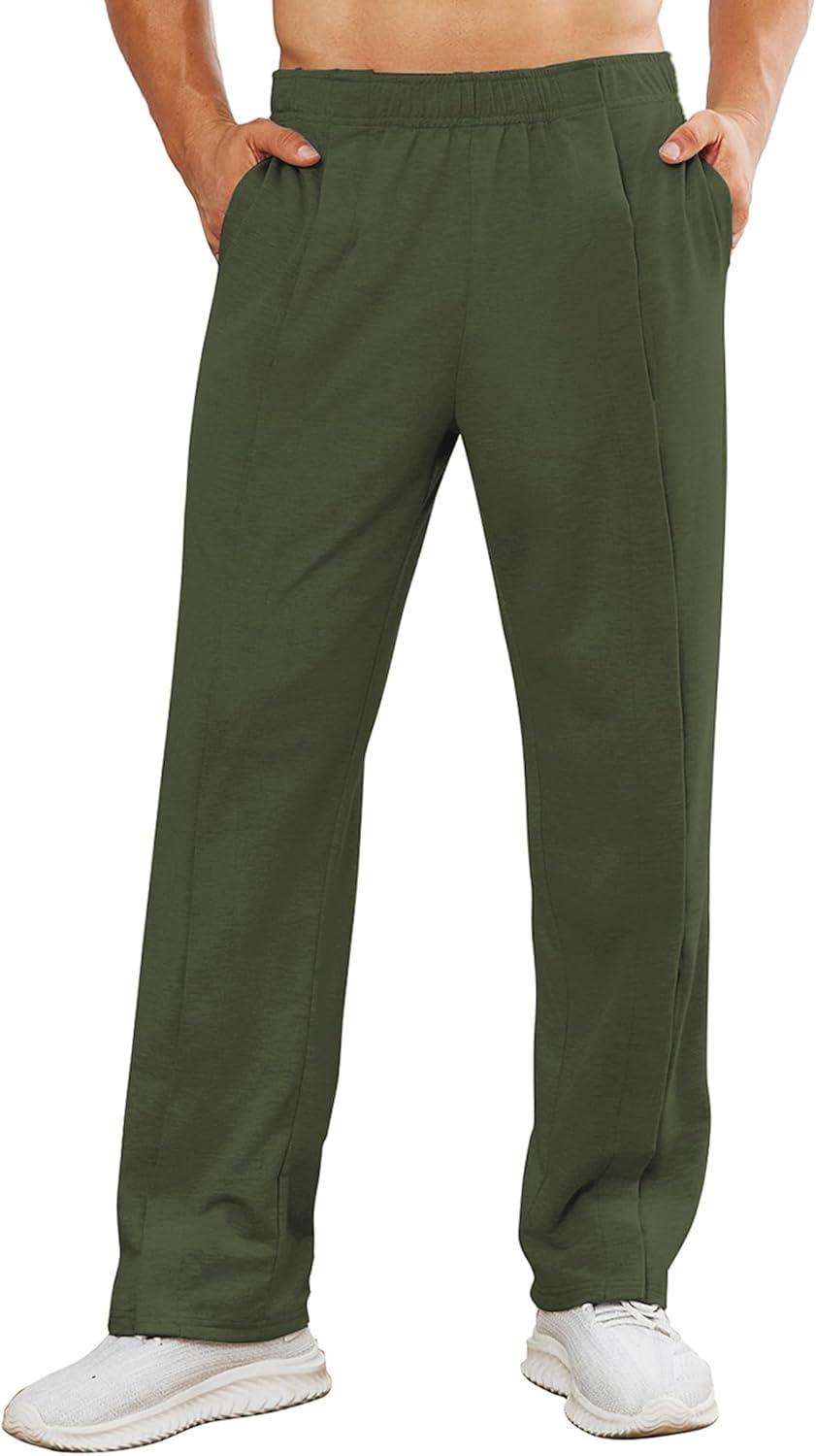 imageDeyeek Mens Tear Away Pants 2 Side Full Open Bottom Sweatpants Loose Fit Casual Adaptive Post Surgery Pants with PocketsArmy Green