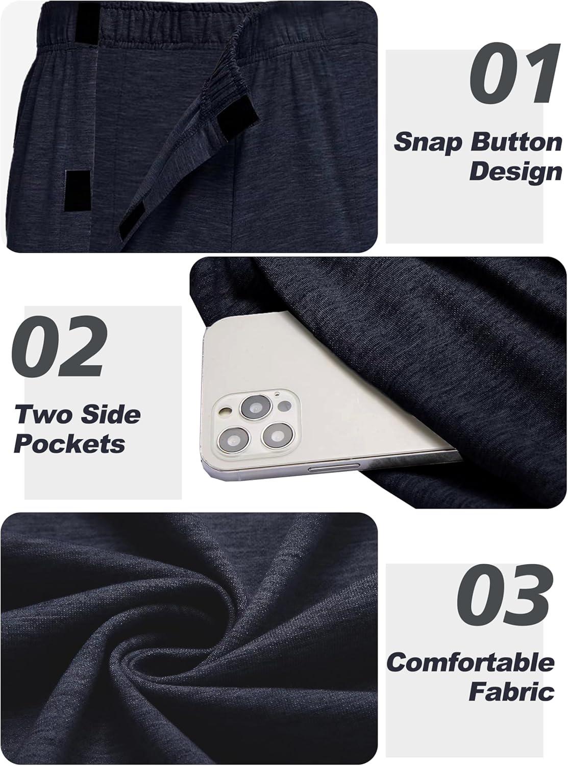imageDeyeek Mens Tear Away Pants 2 Side Full Open Bottom Sweatpants Loose Fit Casual Adaptive Post Surgery Pants with PocketsBlue Violet