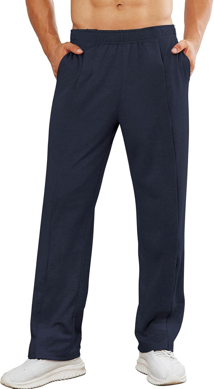 imageDeyeek Mens Tear Away Pants 2 Side Full Open Bottom Sweatpants Loose Fit Casual Adaptive Post Surgery Pants with PocketsBlue Violet