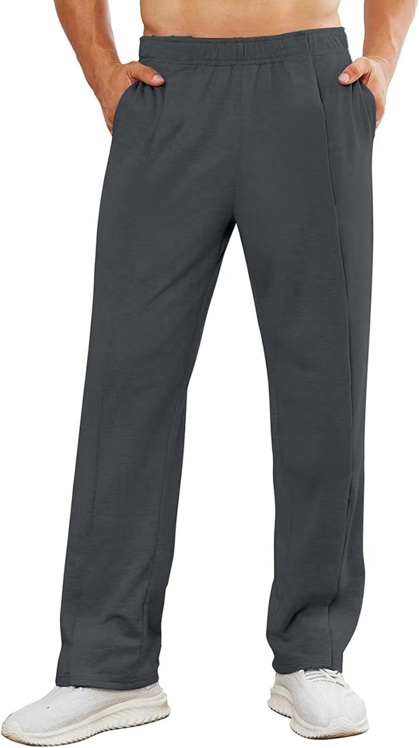 imageDeyeek Mens Tear Away Pants 2 Side Full Open Bottom Sweatpants Loose Fit Casual Adaptive Post Surgery Pants with PocketsDark Grey