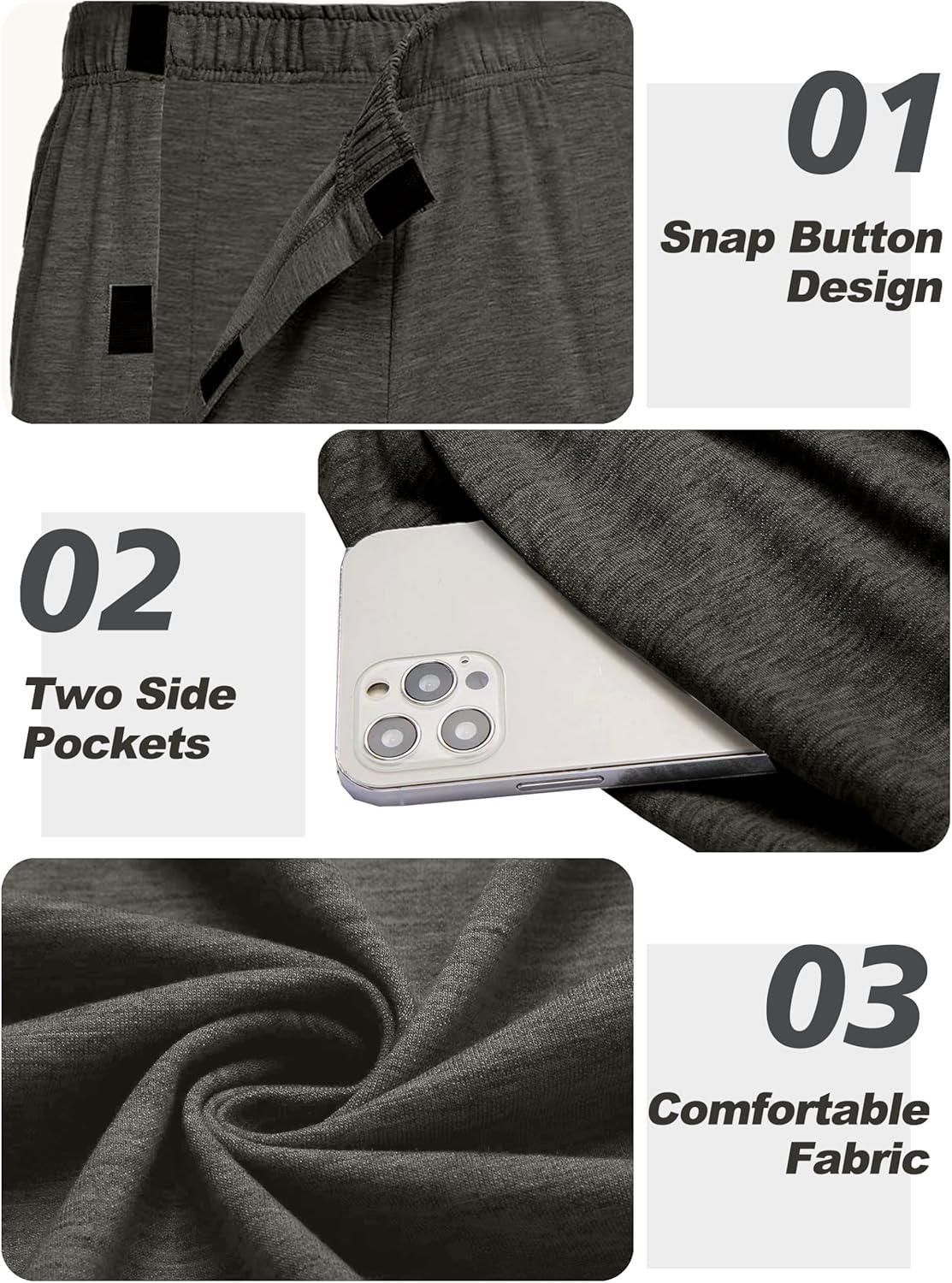 imageDeyeek Mens Tear Away Pants 2 Side Full Open Bottom Sweatpants Loose Fit Casual Adaptive Post Surgery Pants with PocketsDeep Gray