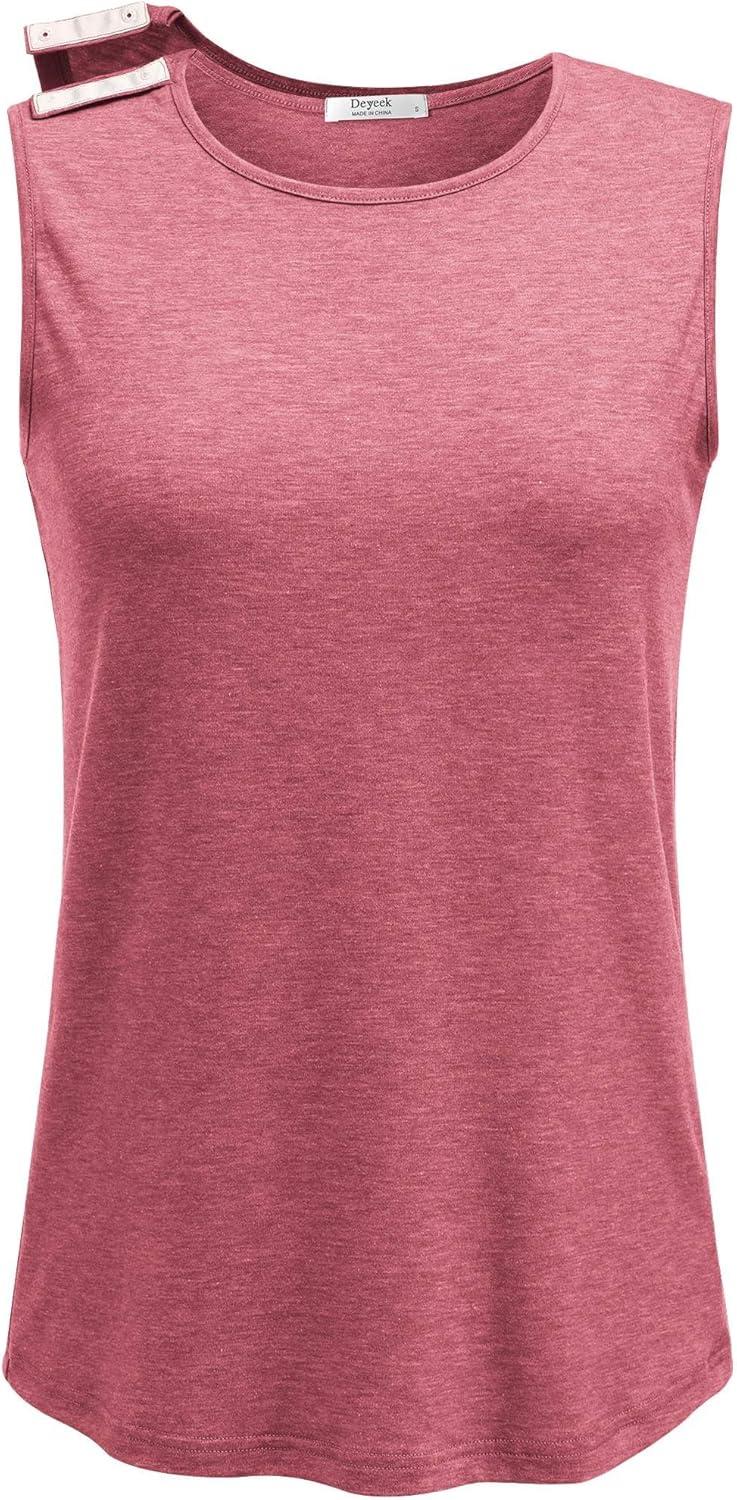 imageDeyeek Post Surgery Shirts for Women Shoulder Snap Tear Away Open Back Hospital Tank Tops Sleeveless Adaptive ClothingRose Taupe