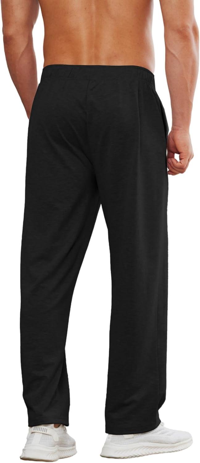 imageDeyeek Tear Away Pants for Men Full Zipper Legs Sweat Pants Mens Open Bottom Sweatpants Breakaway Cotton Post Surgery PantsBlack