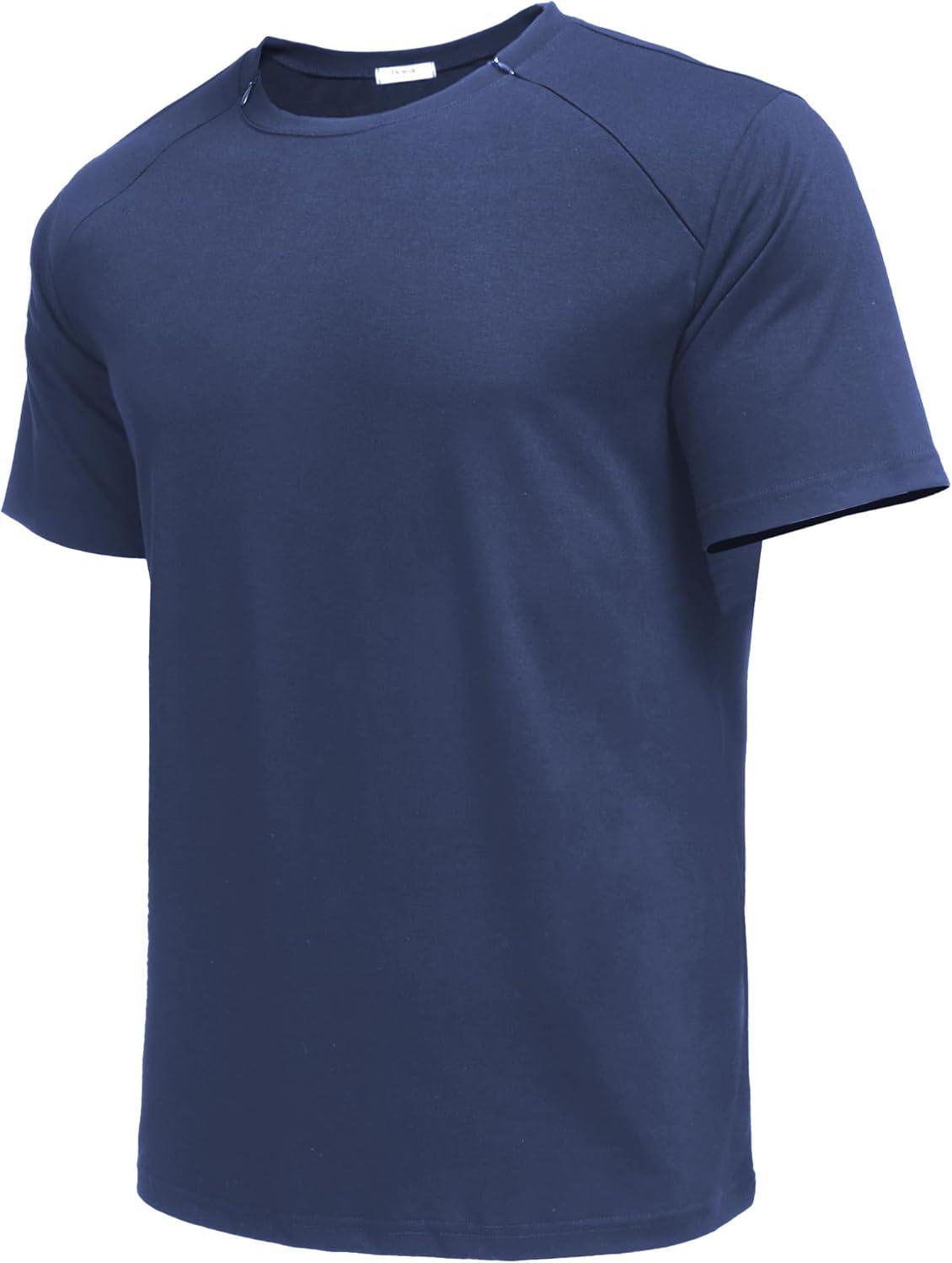 imageDeyeek Unisex Chemo Port Shirts Post Shoulder Surgery Recovery Shirts Tear Away Side Zippers Off Full Open Chemo ClothingNavy Blue