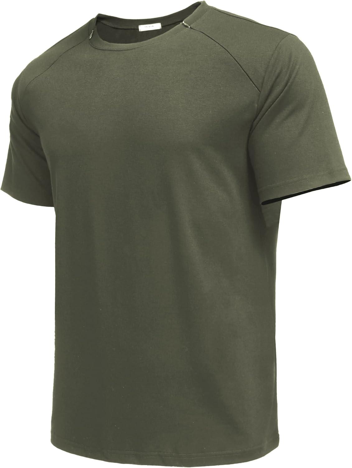 imageDeyeek Unisex Chemo Port Shirts Post Shoulder Surgery Recovery Shirts Tear Away Side Zippers Off Full Open Chemo ClothingOlive Green