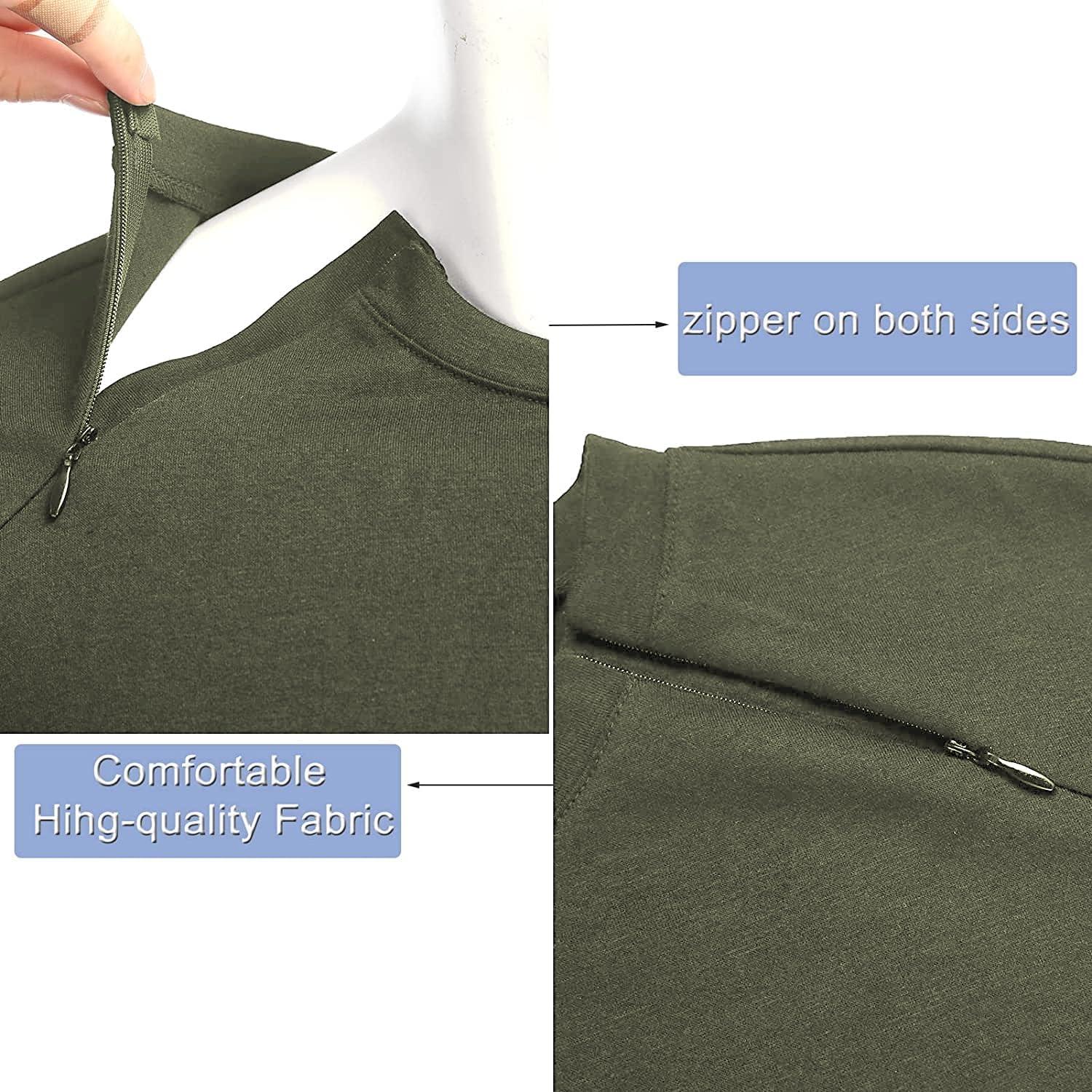 imageDeyeek Unisex Chemo Port Shirts Post Shoulder Surgery Recovery Shirts Tear Away Side Zippers Off Full Open Chemo ClothingOlive Green