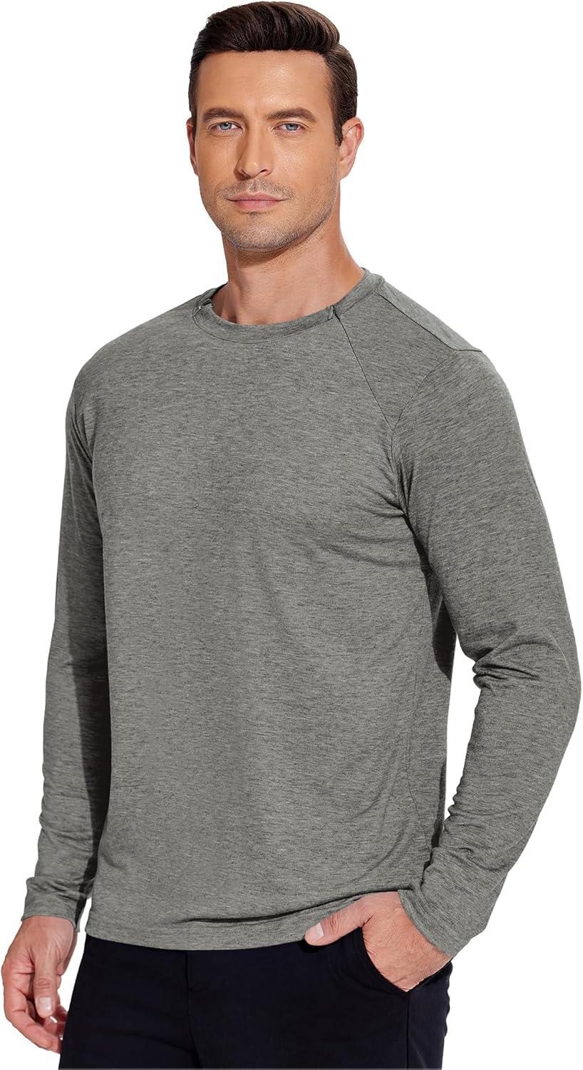 imageDeyeek Unisex Chemo Shirts for Port Access Chemotherapy Must Haves Long Sleeve Cancer Care Package for MenLight Grey