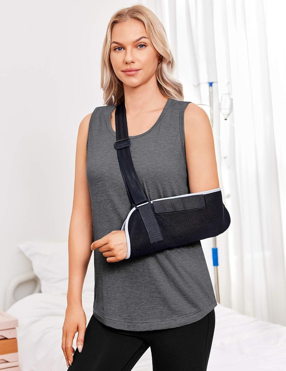 imageDeyeek Unisex Post Surgery Shirts Shoulder Mastectomy Recovery Tank Tops with Drain Pockets Adaptive Rotator Cuff Magic TapeDark Grey