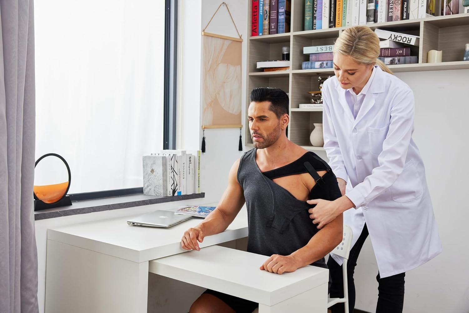 imageDeyeek Unisex Shoulder SnapAccess Tank Tops Post Surgery Shirts Tear Away Chemo Shirt Clothes After Rotator Cuff SurgeryPurple