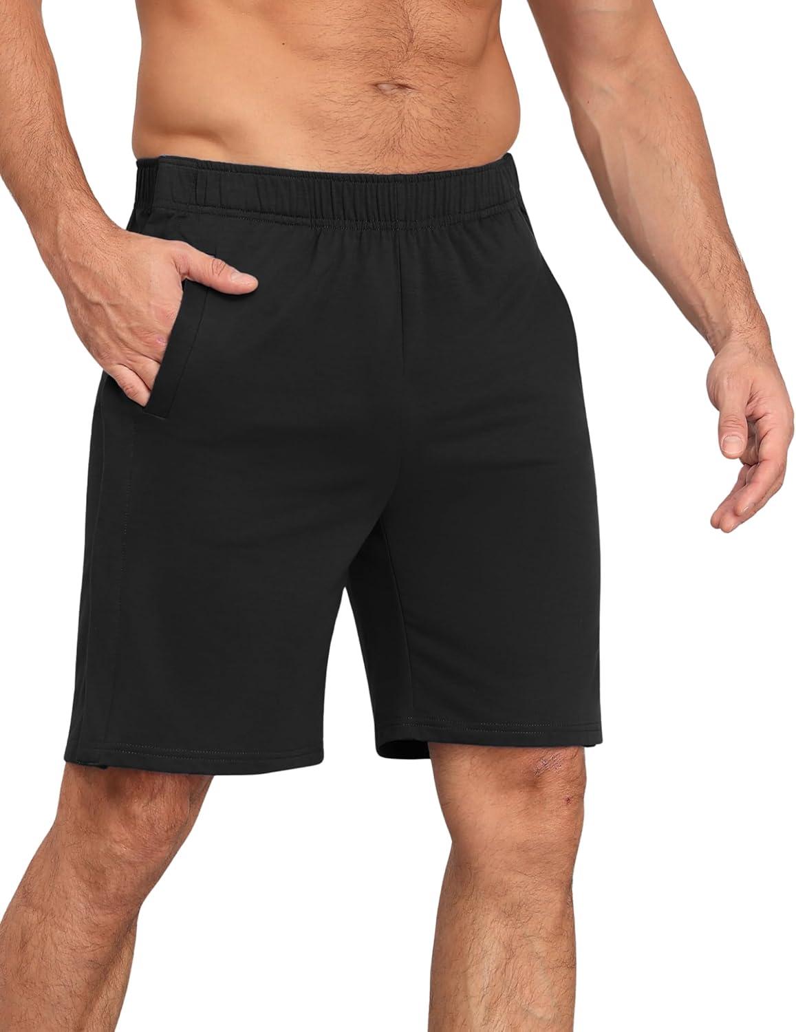 imageDeyeek Unisex Tear Away Shorts 9 Snap On Athletic Shorts Cotton Post Knee Hip Surgery Recovery Lounge Short with PocketsBlack