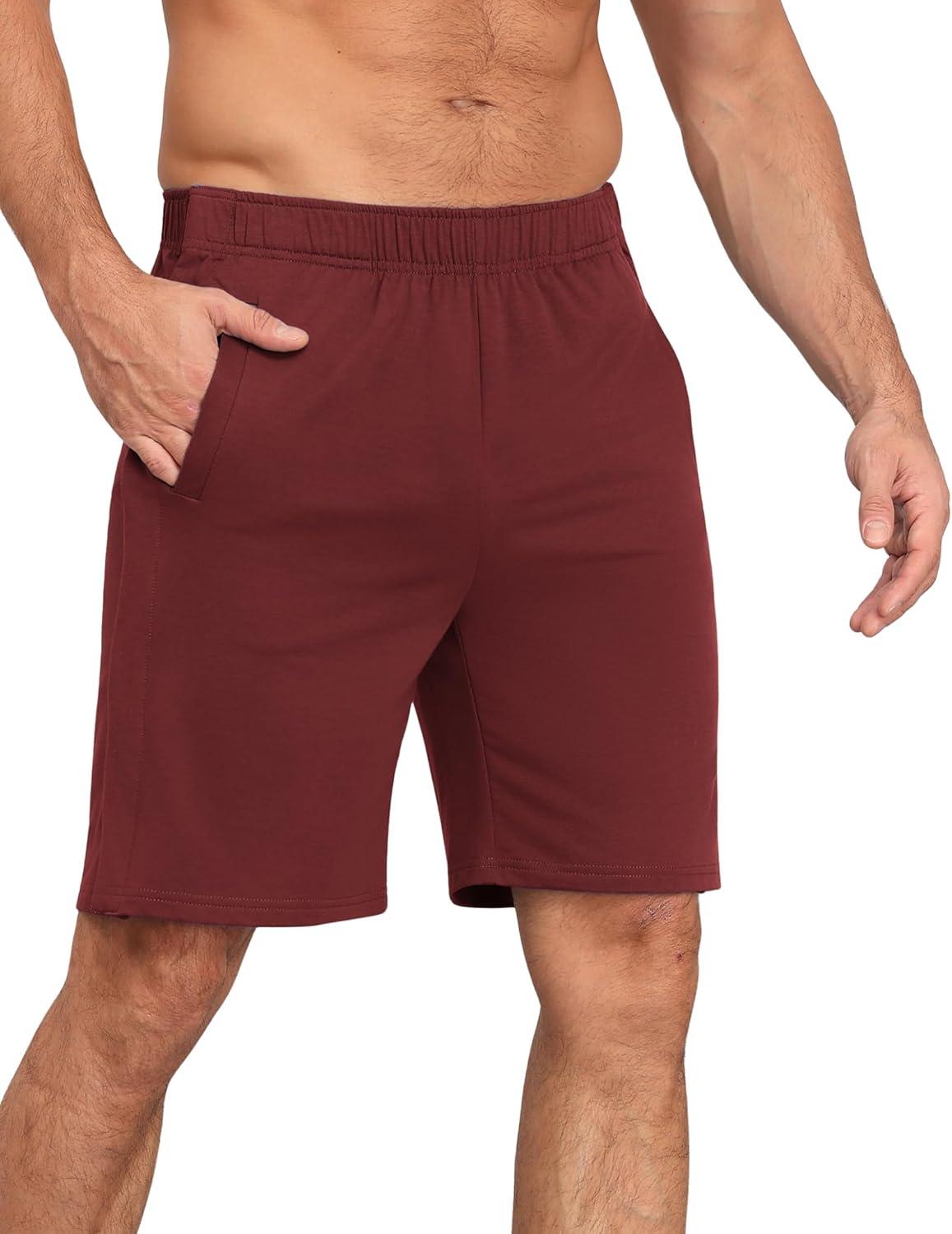 imageDeyeek Unisex Tear Away Shorts 9 Snap On Athletic Shorts Cotton Post Knee Hip Surgery Recovery Lounge Short with PocketsBurgundy