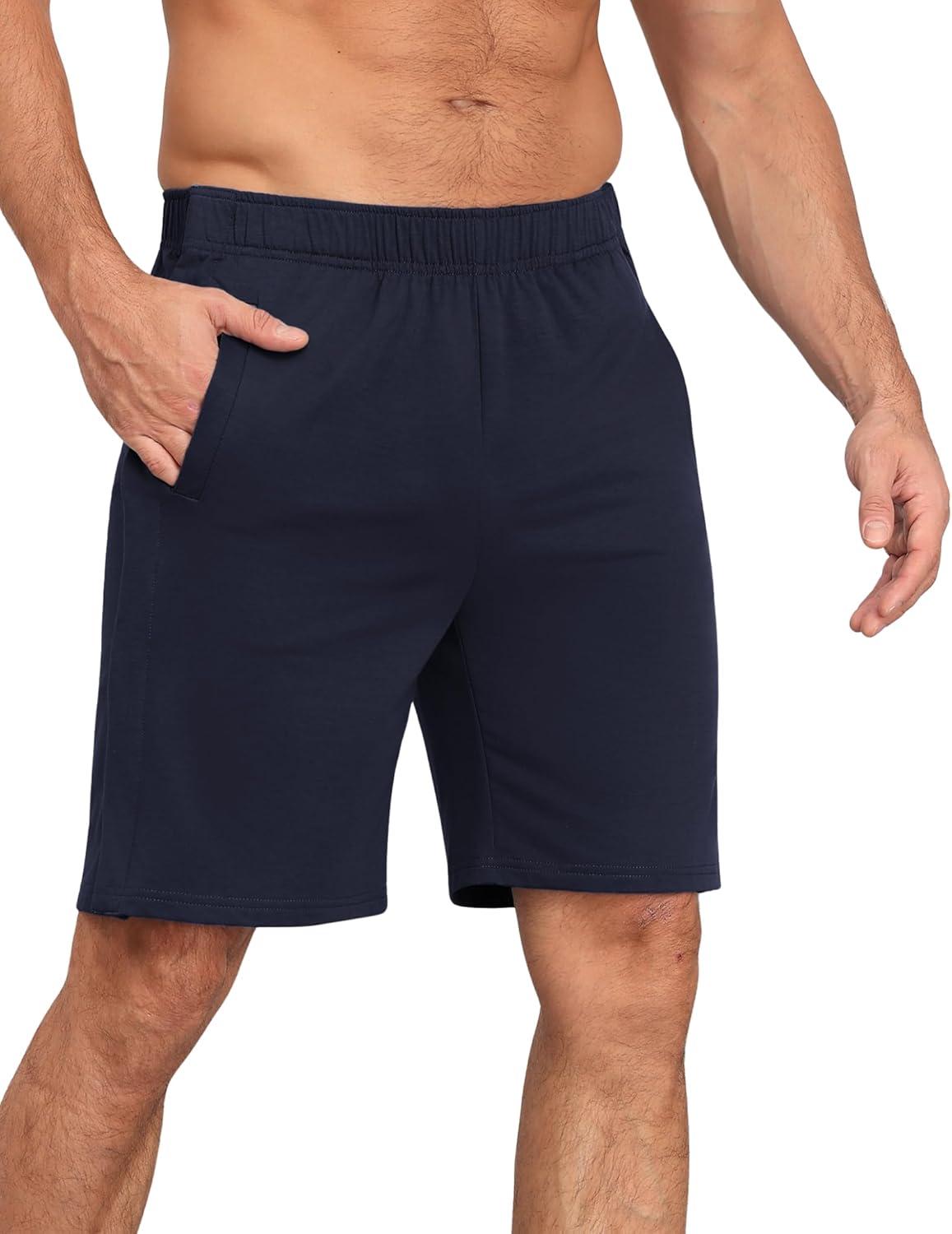imageDeyeek Unisex Tear Away Shorts 9 Snap On Athletic Shorts Cotton Post Knee Hip Surgery Recovery Lounge Short with PocketsNavy Blue