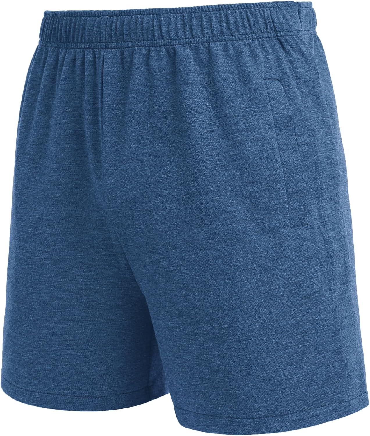 imageDeyeek Unisex Tear Away Shorts Snap On Athletic Cotton Shorts Post Knee Surgery Recovery Hip Replacement Pants with PocketsHeather Blue