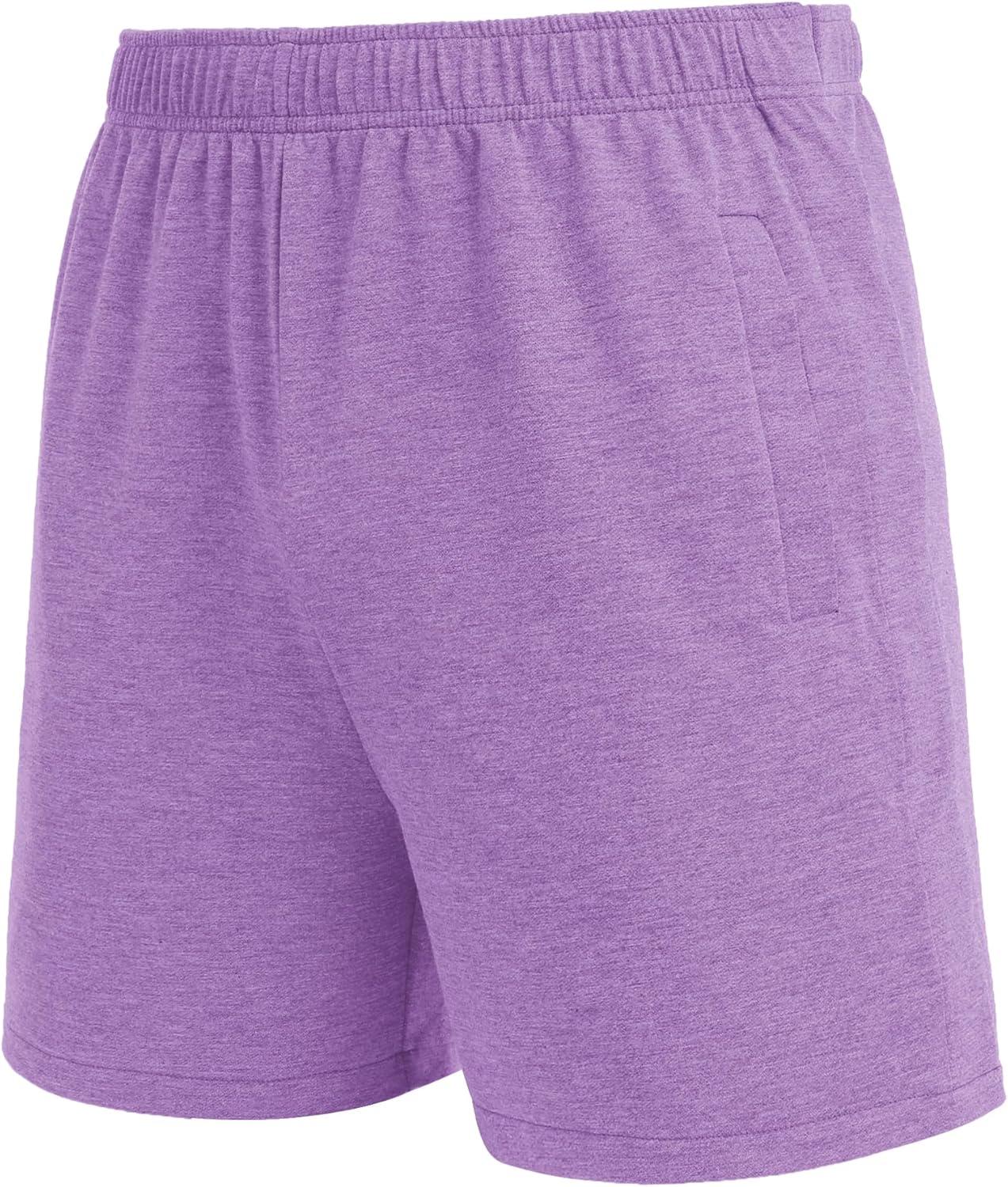 imageDeyeek Unisex Tear Away Shorts Snap On Athletic Cotton Shorts Post Knee Surgery Recovery Hip Replacement Pants with PocketsPurple