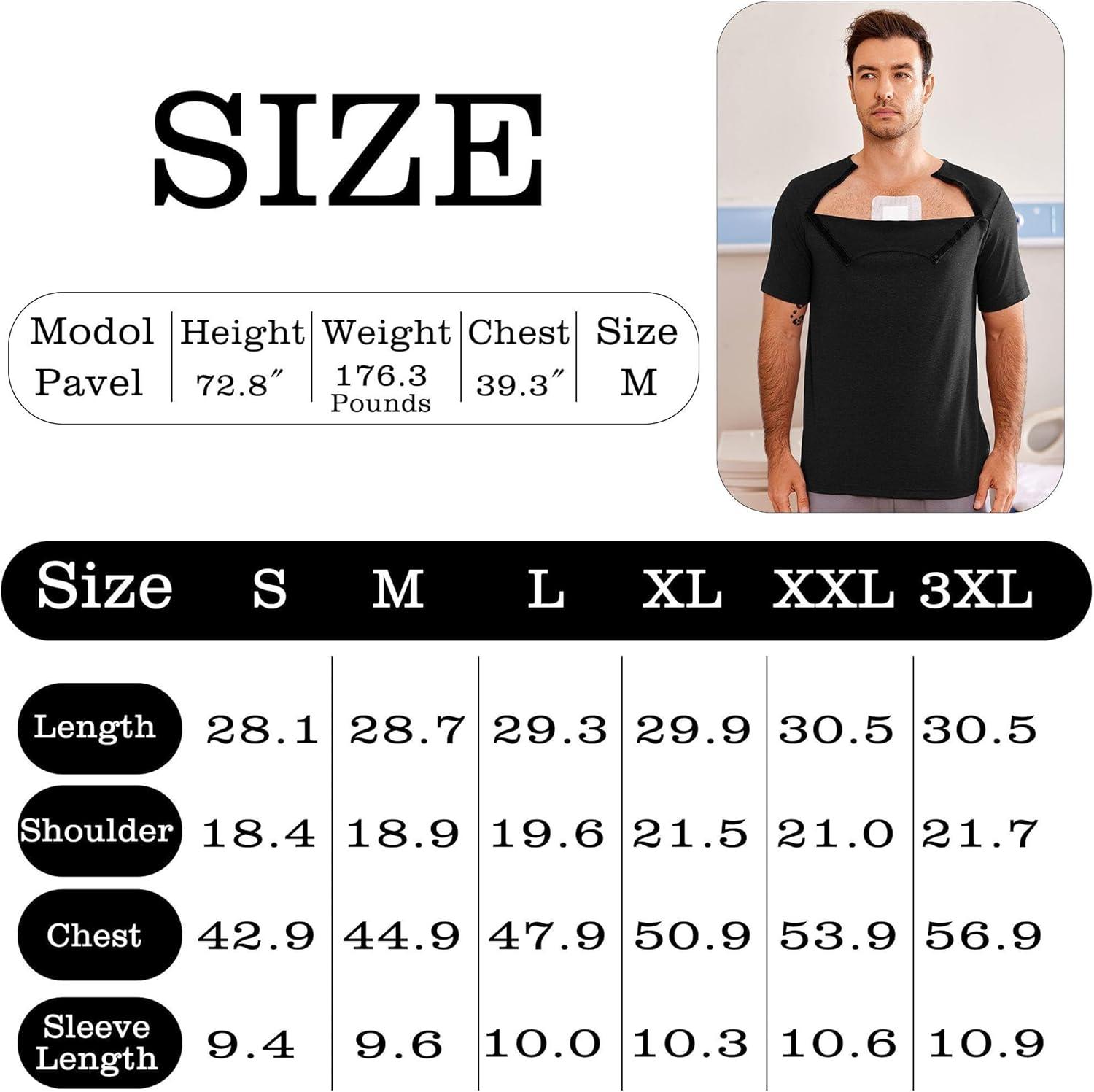 imageDyeek Chemo for Shirt Port Access Chemotherapy Must Haves Tear Away Side Snap Short Sleeve Post Shoulder Surgery ShirtsBlack