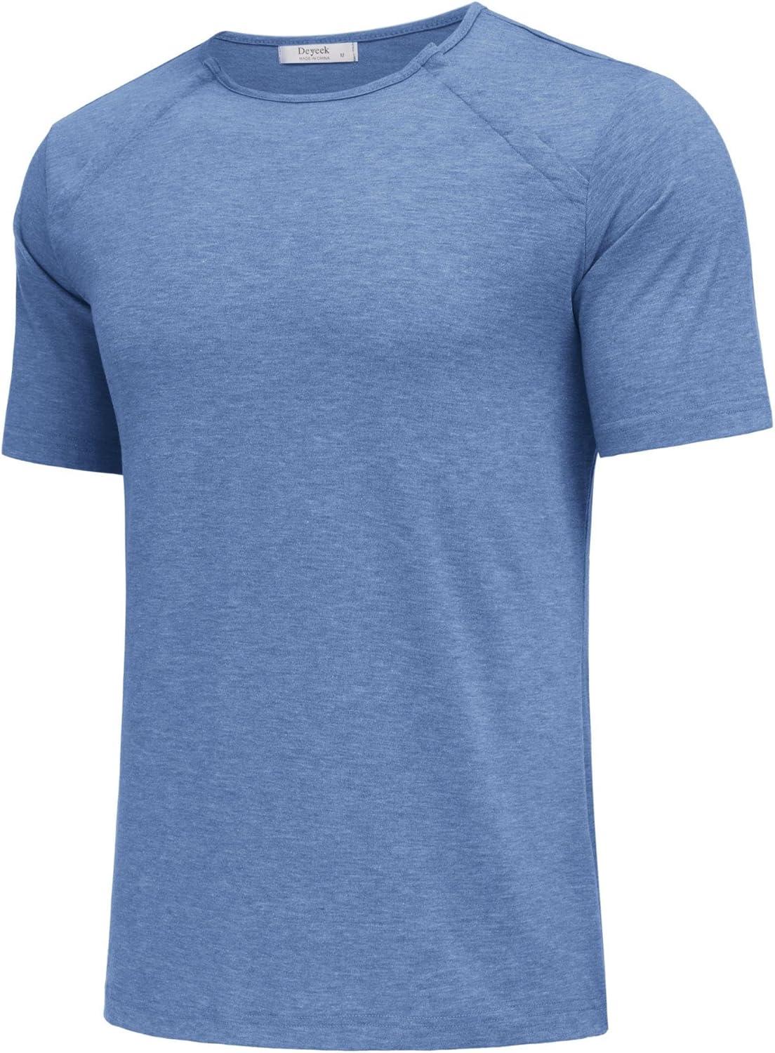 imageDyeek Chemo for Shirt Port Access Chemotherapy Must Haves Tear Away Side Snap Short Sleeve Post Shoulder Surgery ShirtsBlue
