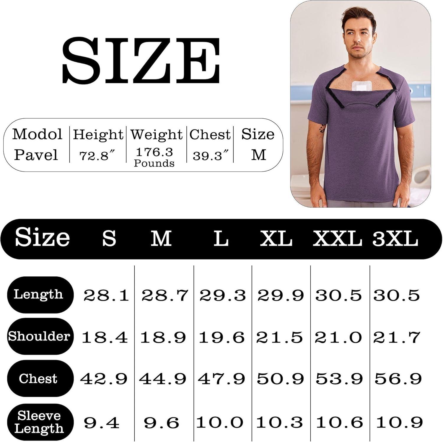 imageDyeek Chemo for Shirt Port Access Chemotherapy Must Haves Tear Away Side Snap Short Sleeve Post Shoulder Surgery ShirtsBright Purple