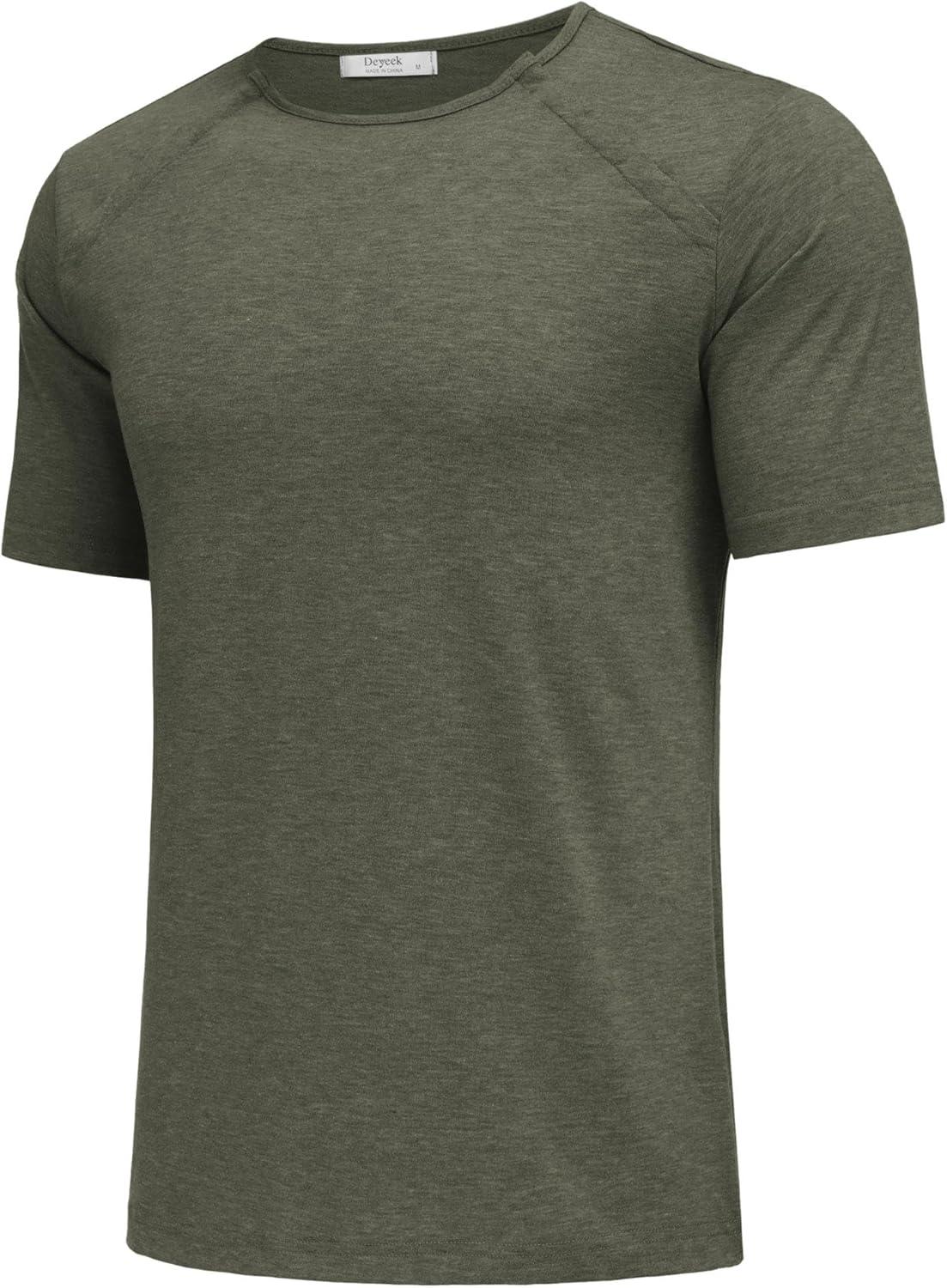 imageDyeek Chemo for Shirt Port Access Chemotherapy Must Haves Tear Away Side Snap Short Sleeve Post Shoulder Surgery ShirtsDark Green
