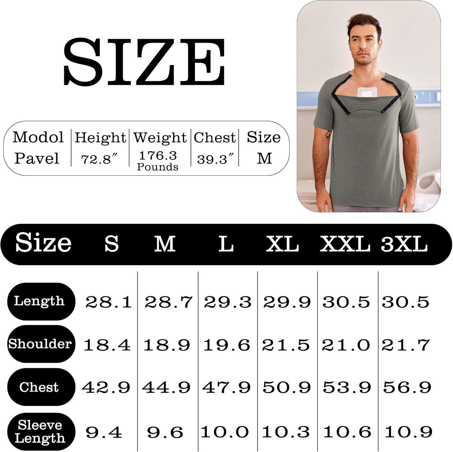 imageDyeek Chemo for Shirt Port Access Chemotherapy Must Haves Tear Away Side Snap Short Sleeve Post Shoulder Surgery ShirtsLight Gray