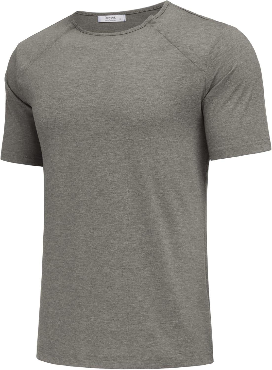 imageDyeek Chemo for Shirt Port Access Chemotherapy Must Haves Tear Away Side Snap Short Sleeve Post Shoulder Surgery ShirtsLight Gray