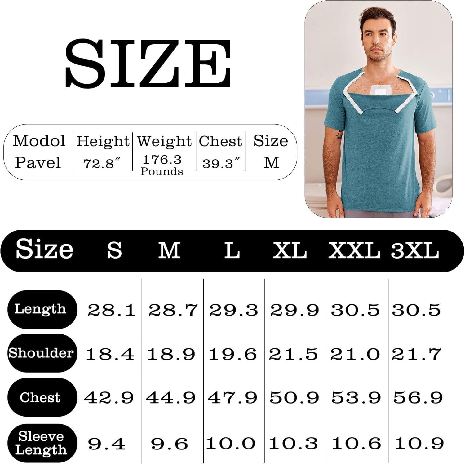 imageDyeek Chemo for Shirt Port Access Chemotherapy Must Haves Tear Away Side Snap Short Sleeve Post Shoulder Surgery ShirtsPeacock Blue