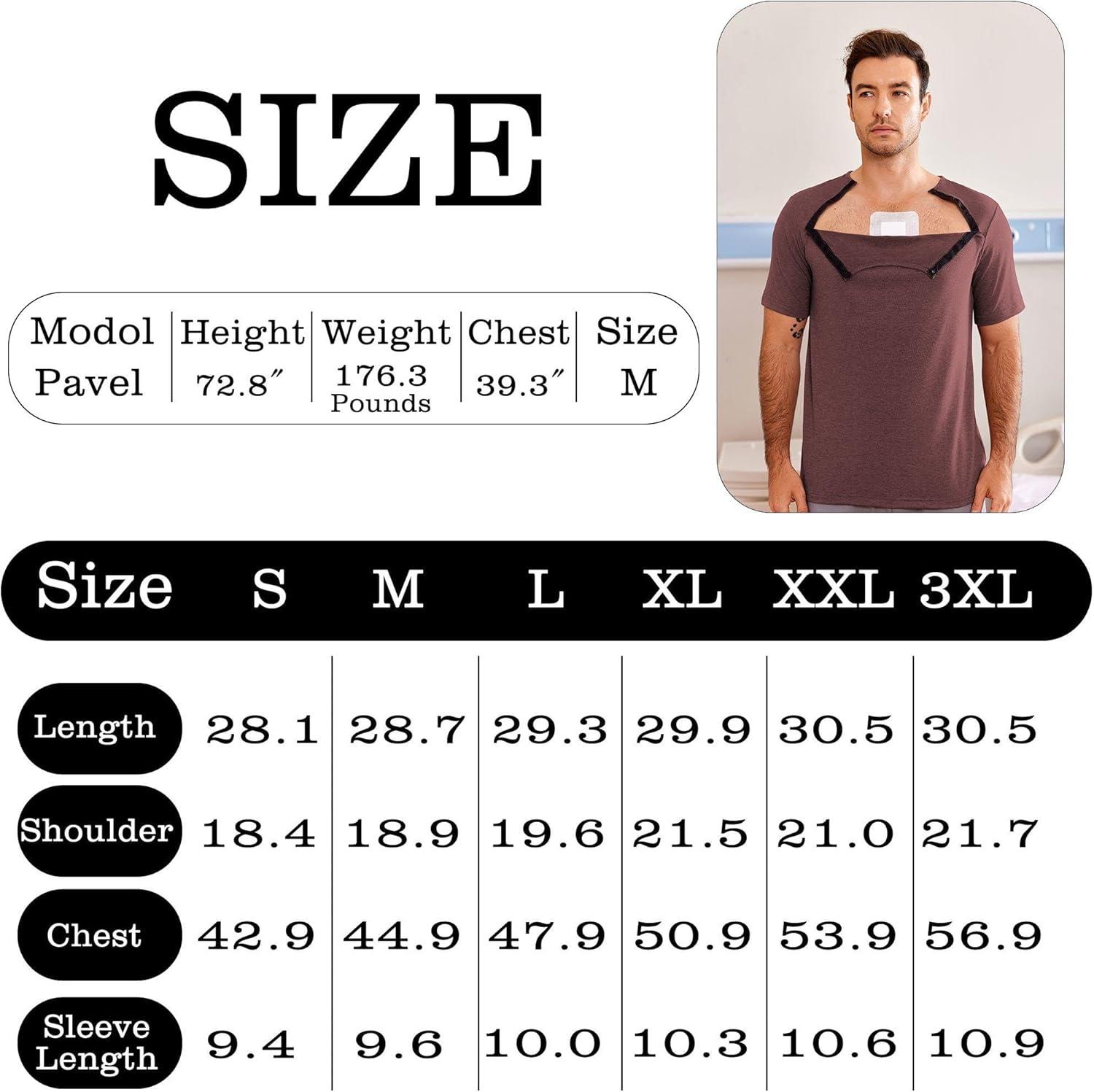 imageDyeek Chemo for Shirt Port Access Chemotherapy Must Haves Tear Away Side Snap Short Sleeve Post Shoulder Surgery ShirtsRed