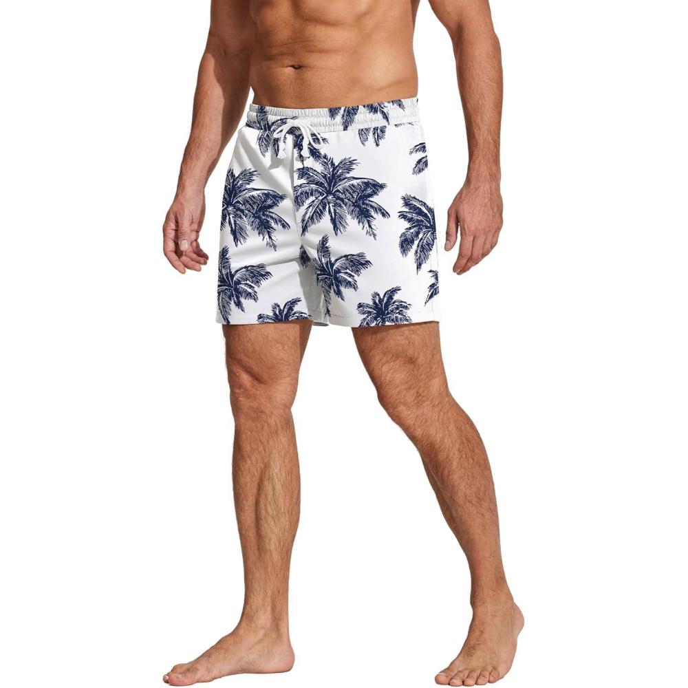 imageDeyeek 55 Inch Mens Pajama Shorts Sleep Cotton Lounge PJ Lightweight Elastic Waist Drawstring Nightwear Bottom with PocketsCoconut