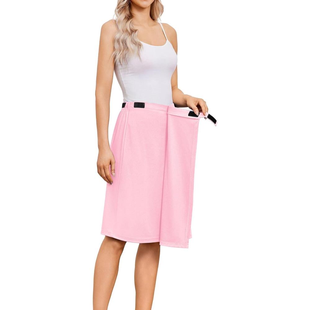imageDeyeek Adaptive Tear Away Skirt for Women Easy Access Magic Stick Closure Post Hip Knee Leg Ankle Surgery RecoveryDark Pink
