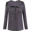 imageDeyeek Chemo Port Shirts for Women 2 Side Snaps Long Sleeve Shoulder Post Surgery Clothing Dialysis Breast Cancer ShirtsDark Grey