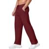 imageDeyeek Mens Fleece Lined Sweatpants Open Bottom Straight Leg Sweat Pants for Mens Loose Fit Joggers Sweatpants with PocketsMaroon