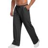 imageDeyeek Mens Lightweight Sweatpants Open Bottom Sweat Pants for Men Straight Leg Gym Sweatpants Lounge Pants with PocketsCharcoal