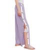 imageDeyeek Womens Tear Away Pants Side Split Snap Open Bottom Sweatpants Leg Breakaway Post Surgery Pants with PocketsLight Purple