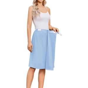 Deyeek Adaptive Tear Away Skirt for Women – Easy Access Magic Stick Closure Post Hip Knee Leg Ankle Surgery Recovery(Light Blue)