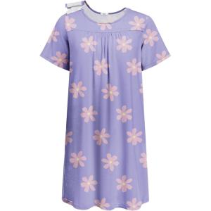Deyeek Hospital Gowns for Women Tear Away Snap Open Back Dress Post Shoulder Surgery Dresses Soft Adaptive Clothing Nightgown(Blue Flower Print)
