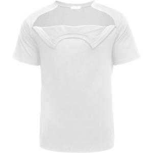 Deyeek Unisex Chemo Port Shirts Post Shoulder Surgery Recovery Shirts Tear Away Side Zippers Off Full Open Chemo Clothing(White)